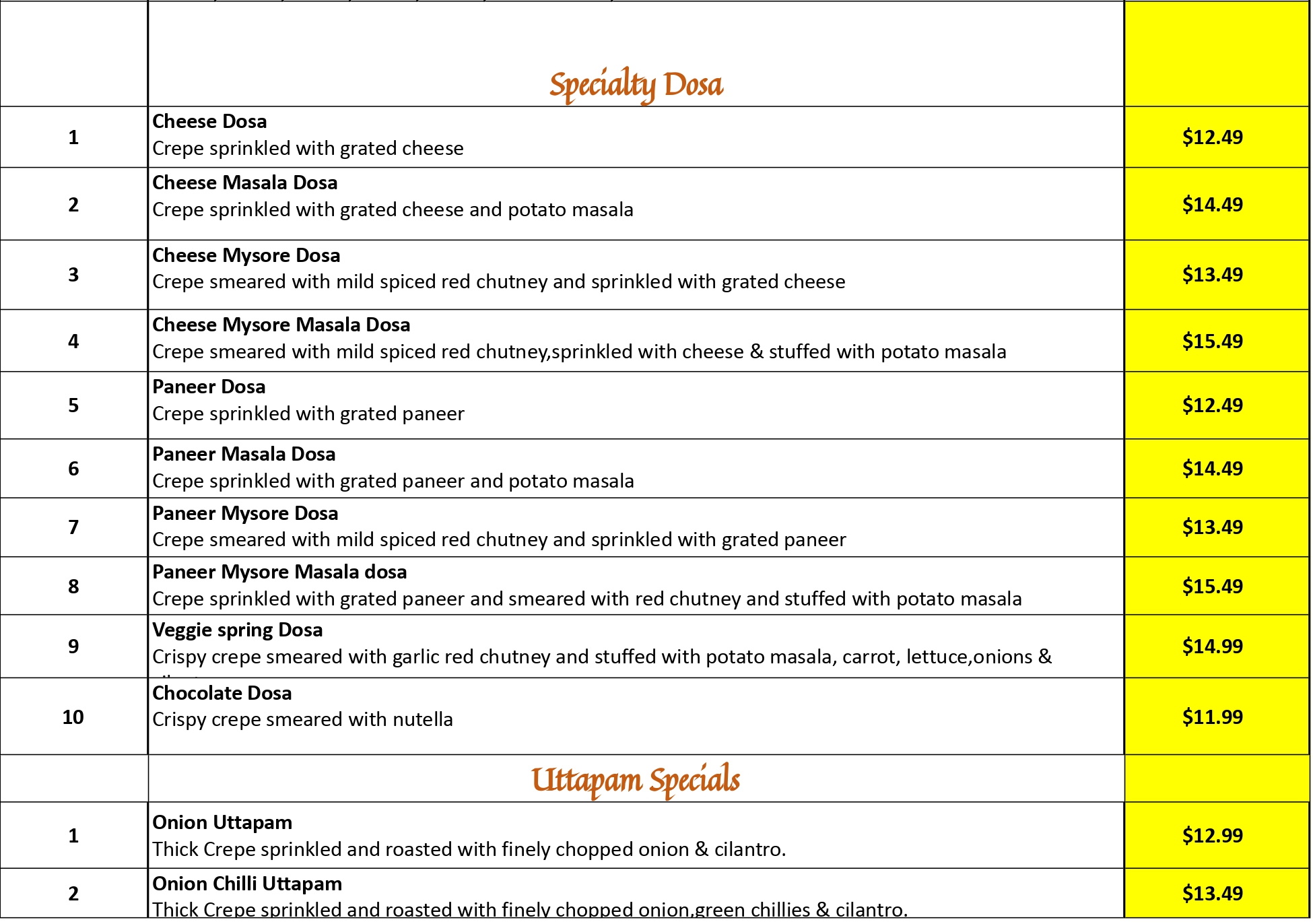 Dosa Spot, Jersey City NJ » FOOD TRUCK » Order Online
